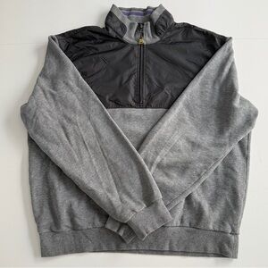 Zegna Sport Men’s 1/4 Zip Pullover Sweater Fleece Gray High Neck Size XL Casual